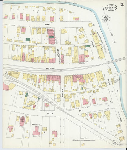 Sanborn Fire Insurance Map from Morrow, Warren County, Ohio (1901), Sheet #0002 - Historic Sanborn Fire Insurance Map Print, vintage old map wall art, antique decor, genealogy gift, Ohio Ohio map
