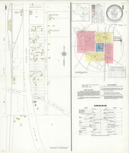 Sanborn Fire Insurance Map from Kyle, Hays County, Texas (1936), Sheet #0001 - Complete Map Set gallery image, historic Sanborn map, vintage wall art, Texas Texas