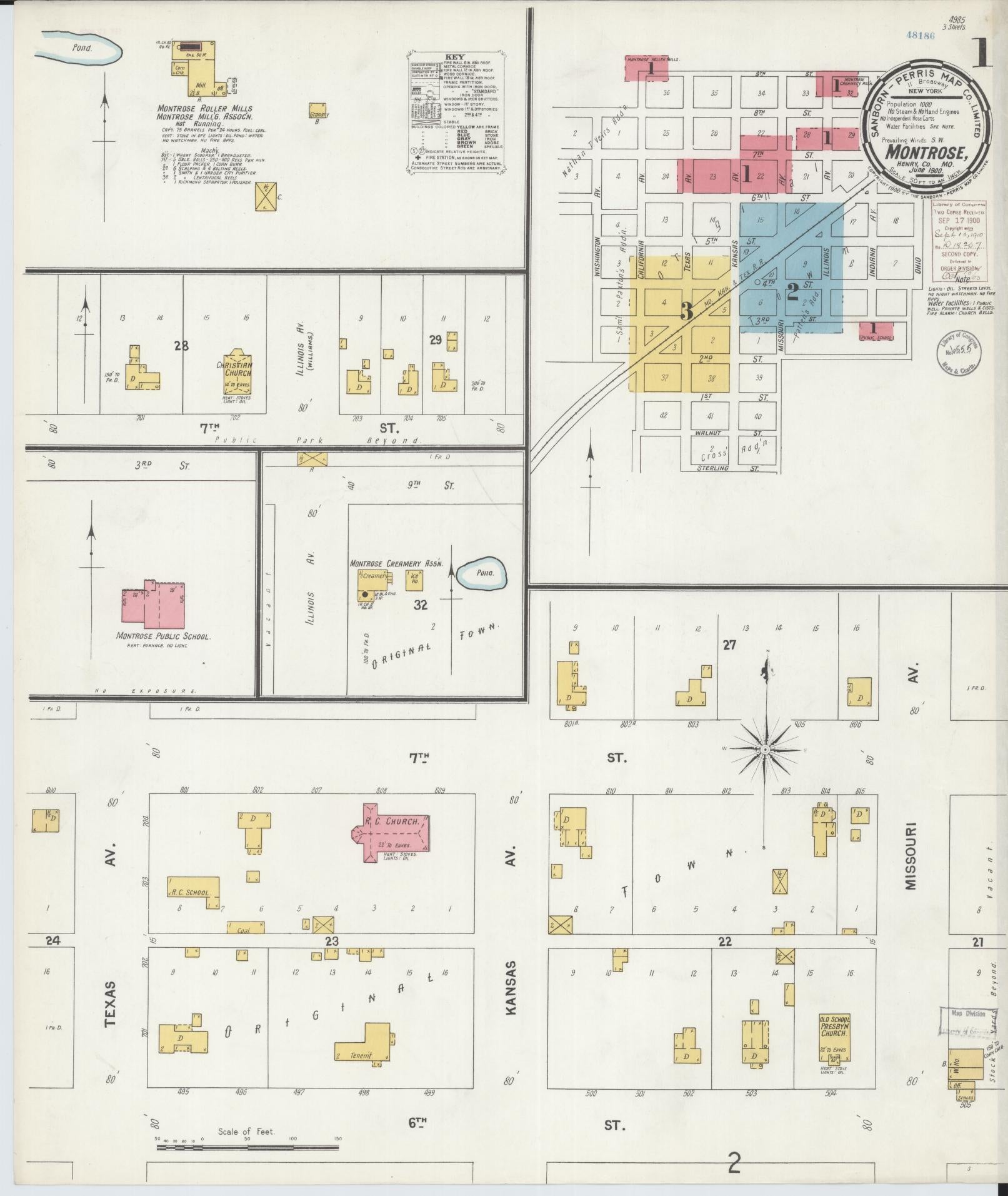 Sanborn Fire Insurance Map from Montrose, Henry County, Missouri. (1900) – Historic Sanborn Fire Insurance Map Print