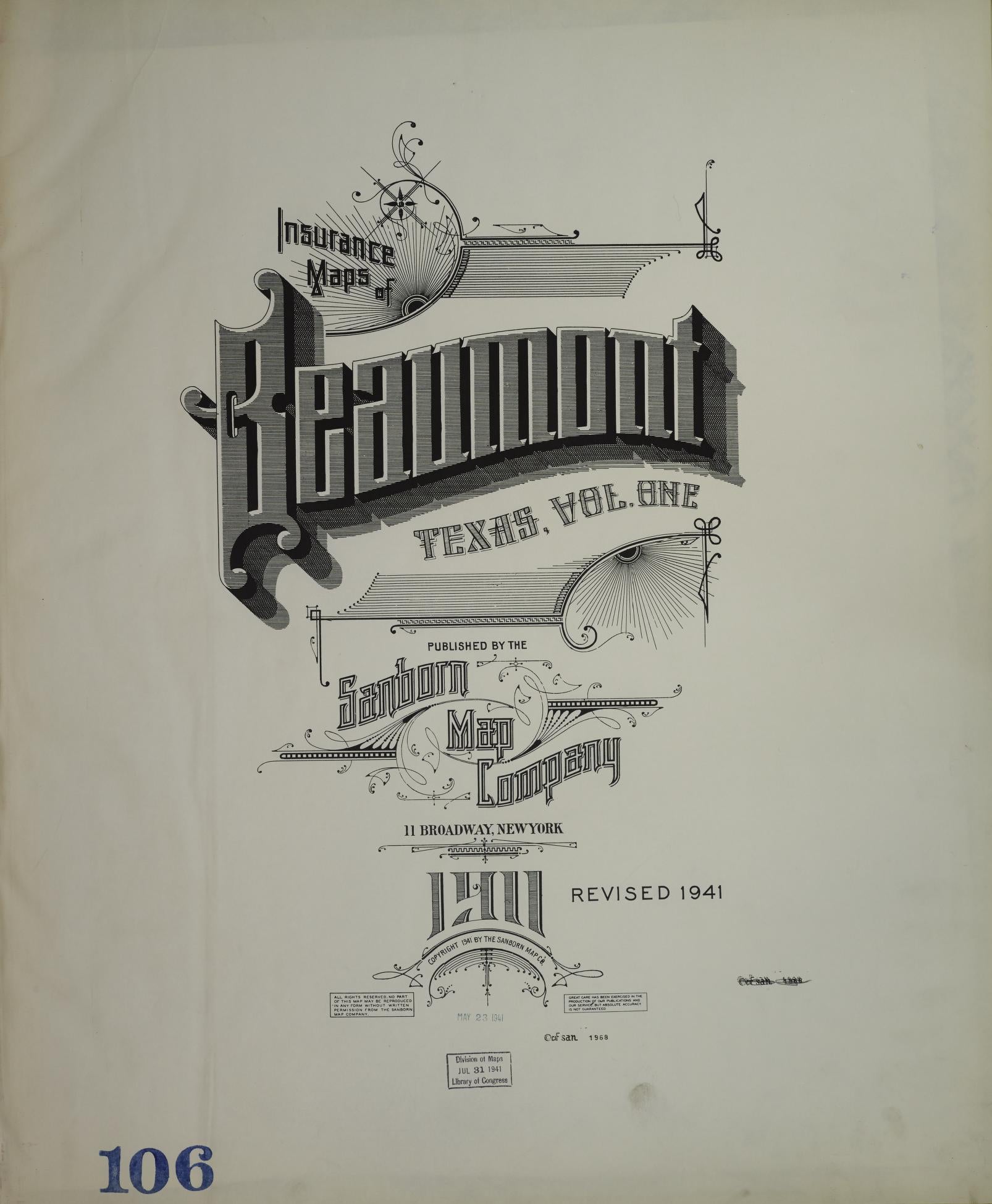 Sanborn Fire Insurance Map from Beaumont, Jefferson County, Texas (1941), Sheet #0001 - Historic Sanborn Fire Insurance Map Print, vintage old map wall art, antique decor, genealogy gift, Texas Texas map