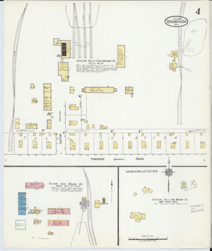 Sanborn Fire Insurance Map from Stambaugh, Iron County, Michigan (1922), Sheet #0004 - Historic Sanborn Fire Insurance Map Print, vintage old map wall art, antique decor, genealogy gift, Michigan Michigan map