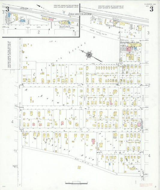 Sanborn Fire Insurance Map from Elsberry, Lincoln County, Missouri (1940), Sheet #0003 - Historic Sanborn Fire Insurance Map Print, vintage old map wall art, antique decor, genealogy gift, Missouri Missouri map