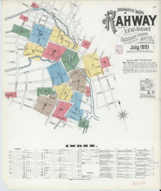 Sanborn Fire Insurance Map from Rahway, Union County, New Jersey. (1901) – Historic Sanborn Fire Insurance Map Print