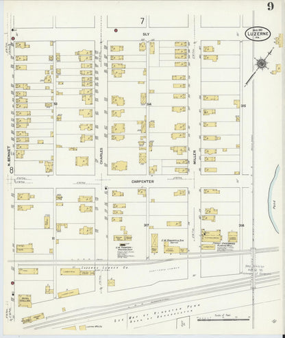 Sanborn Fire Insurance Map from Luzerne, Luzerne County, Pennsylvania (1911), Sheet #0009 - Complete Map Set gallery image, historic Sanborn map, vintage wall art, Pennsylvania Pennsylvania