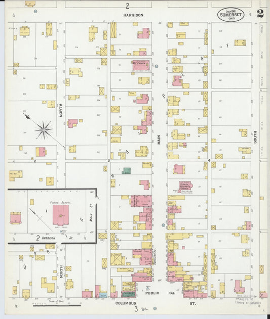 Sanborn Fire Insurance Map from Somerset, Perry County, Ohio (1901), Sheet #0002 - Historic Sanborn Fire Insurance Map Print, vintage old map wall art, antique decor, genealogy gift, Ohio Ohio map