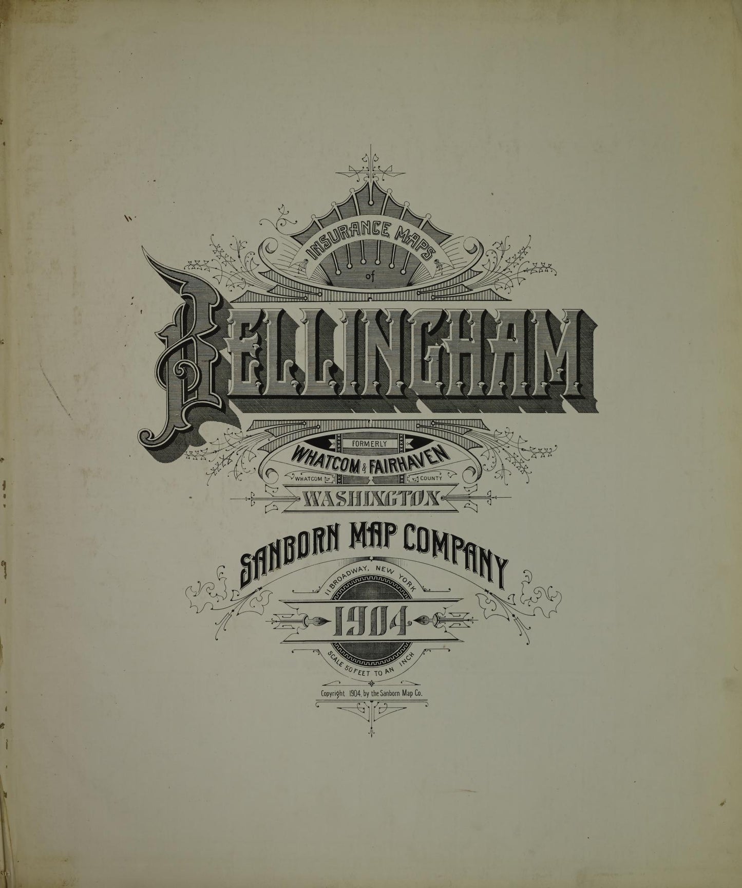 Sanborn Fire Insurance Map from Bellingham [see also Fairhaven and Sehome], Whatcom County, Washington. (1904) – Historic Sanborn Fire Insurance Map Print
