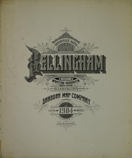 Sanborn Fire Insurance Map from Bellingham [see also Fairhaven and Sehome], Whatcom County, Washington. (1904) – Historic Sanborn Fire Insurance Map Print