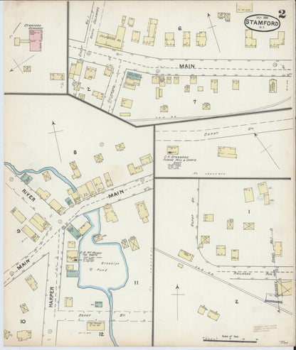 Sanborn Fire Insurance Map from Stamford, Delaware County, New York (1891), Sheet #0002 - Complete Map Set gallery image, historic Sanborn map, vintage wall art, New York New York