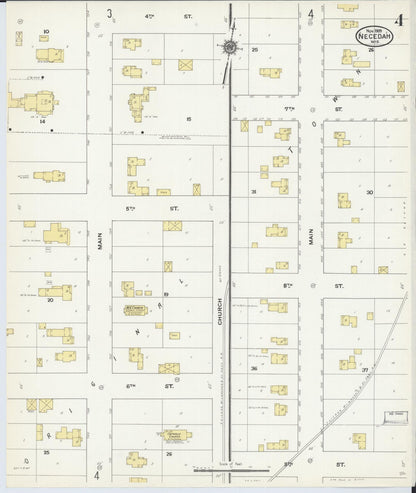 Sanborn Fire Insurance Map from Necedah, Juneau County, Wisconsin (1909), Sheet #0004 - Complete Map Set gallery image, historic Sanborn map, vintage wall art, Wisconsin Wisconsin