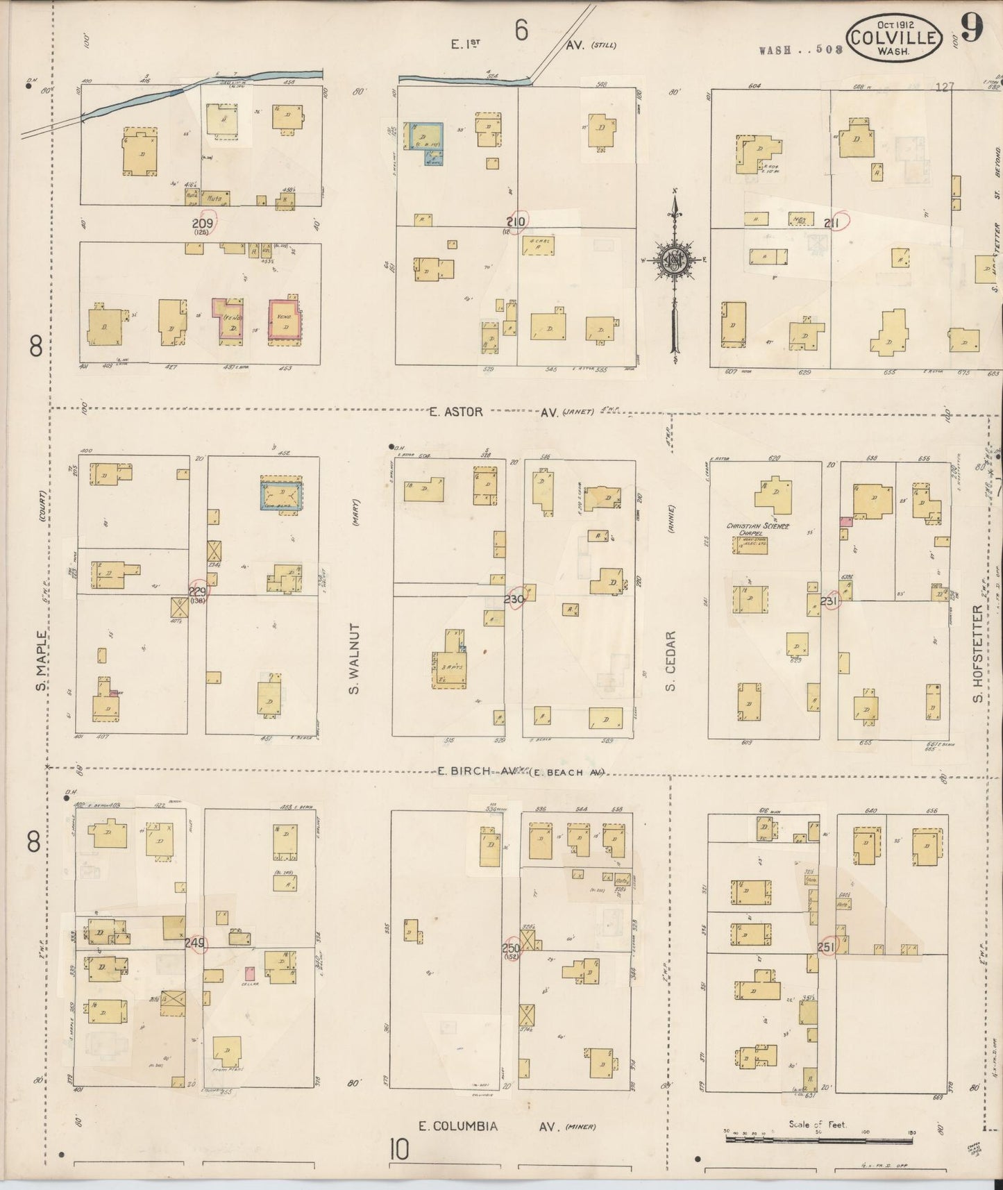 Sanborn Fire Insurance Map from Colville, Stevens County, Washington (1940), Sheet #0009 - Complete Map Set gallery image, historic Sanborn map, vintage wall art, Washington Washington