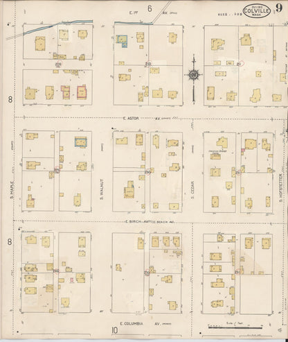 Sanborn Fire Insurance Map from Colville, Stevens County, Washington (1940), Sheet #0009 - Complete Map Set gallery image, historic Sanborn map, vintage wall art, Washington Washington