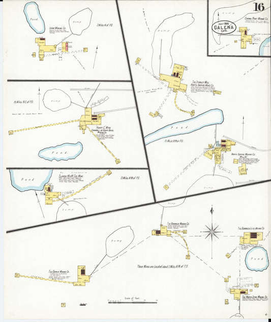 Sanborn Fire Insurance Map from Galena, Cherokee County, Kansas (1900), Sheet #0016 - Historic Sanborn Fire Insurance Map Print, vintage old map wall art, antique decor, genealogy gift, Kansas Kansas map