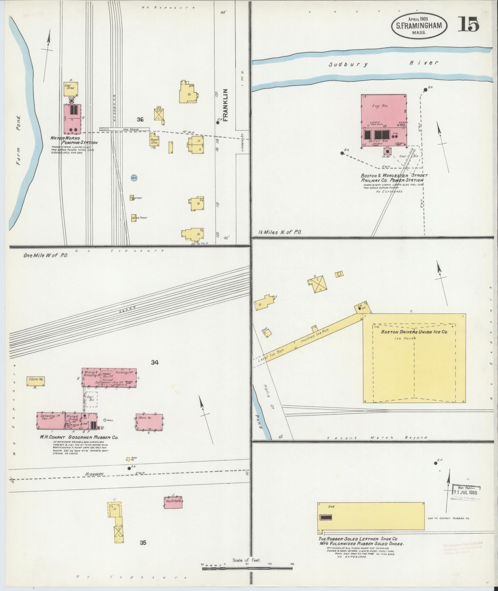 Sanborn Fire Insurance Map from South Farmington, Middlesex County, Massachusetts (1903), Sheet #0015 - Complete Map Set gallery image, historic Sanborn map, vintage wall art, Massachusetts Massachusetts