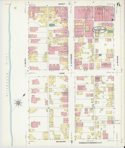 Sanborn Fire Insurance Map from Kittanning, Armstrong County, Pennsylvania (1909), Sheet #0006 - Complete Map Set gallery image, historic Sanborn map, vintage wall art, Pennsylvania Pennsylvania
