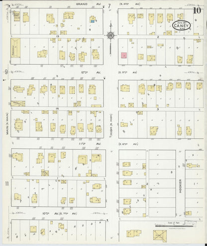 Sanborn Fire Insurance Map from Caney, Montgomery County, Kansas (1917), Sheet #0010 - Complete Map Set gallery image, historic Sanborn map, vintage wall art, Kansas Kansas