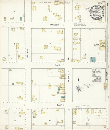 Sanborn Fire Insurance Map from Monmouth, Polk County, Oregon (1892), Sheet #0001 - Complete Map Set gallery image, historic Sanborn map, vintage wall art, Oregon Oregon