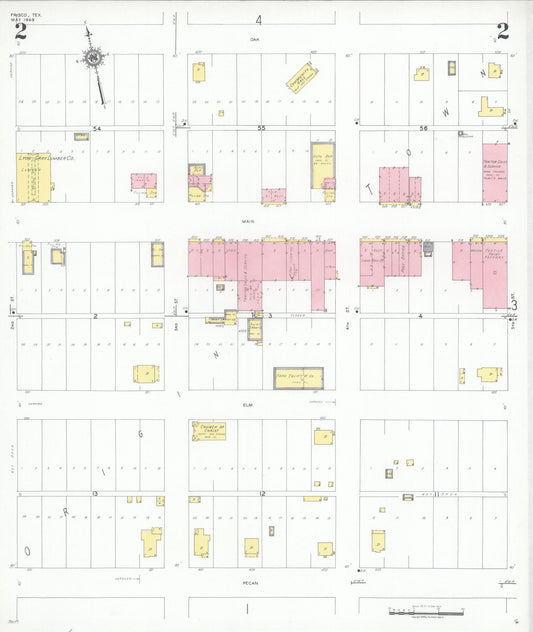 Sanborn Fire Insurance Map from Frisco, Collin County, Texas (1949), Sheet #0002 - Historic Sanborn Fire Insurance Map Print, vintage old map wall art, antique decor, genealogy gift, Texas Texas map
