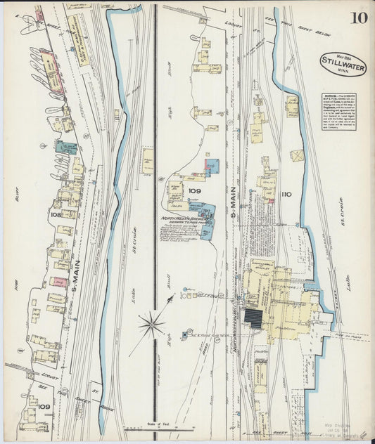 Sanborn Fire Insurance Map from Stillwater, Washington County, Minnesota (1884), Sheet #0010 - Historic Sanborn Fire Insurance Map Print, vintage old map wall art, antique decor, genealogy gift, Minnesota Minnesota map