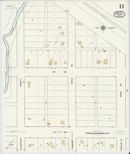Sanborn Fire Insurance Map from Perry, Noble County, Oklahoma (1920), Sheet #0011 - Complete Map Set gallery image, historic Sanborn map, vintage wall art, Oklahoma Oklahoma