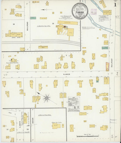 Sanborn Fire Insurance Map from Parish, Oswego County, New York (1906), Sheet #0001 - Complete Map Set gallery image, historic Sanborn map, vintage wall art, New York New York