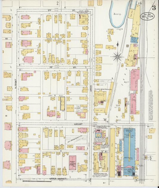Sanborn Fire Insurance Map from Milton, Northumberland County, Pennsylvania (1906), Sheet #0003 - Historic Sanborn Fire Insurance Map Print, vintage old map wall art, antique decor, genealogy gift, Pennsylvania Pennsylvania map