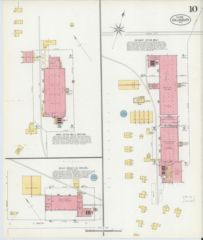 Sanborn Fire Insurance Map from Salisbury, Rowan County, North Carolina (1902), Sheet #0010 - Complete Map Set gallery image, historic Sanborn map, vintage wall art, North Carolina North Carolina