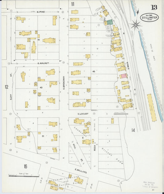 Sanborn Fire Insurance Map from Stillwater, Washington County, Minnesota (1904), Sheet #0013 - Historic Sanborn Fire Insurance Map Print, vintage old map wall art, antique decor, genealogy gift, Minnesota Minnesota map
