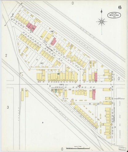 Sanborn Fire Insurance Map from Whiting, Lake County, Indiana (1901), Sheet #0006 - Historic Sanborn Fire Insurance Map Print, vintage old map wall art, antique decor, genealogy gift, Indiana Indiana map