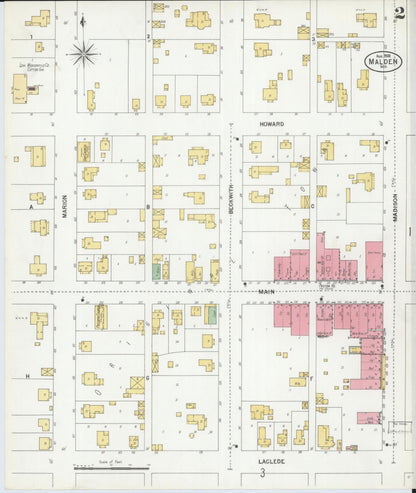 Sanborn Fire Insurance Map from Malden, Dunklin County, Missouri (1900), Sheet #0002 - Historic Sanborn Fire Insurance Map Print, vintage old map wall art, antique decor, genealogy gift, Missouri Missouri map