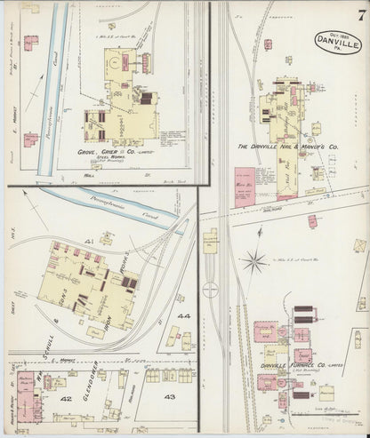 Sanborn Fire Insurance Map from Danville, Montour County, Pennsylvania (1885), Sheet #0007 - Complete Map Set gallery image, historic Sanborn map, vintage wall art, Pennsylvania Pennsylvania