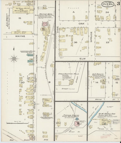Sanborn Fire Insurance Map from Olean, Cattaraugus County, New York (1886), Sheet #0003 - Complete Map Set gallery image, historic Sanborn map, vintage wall art, New York New York