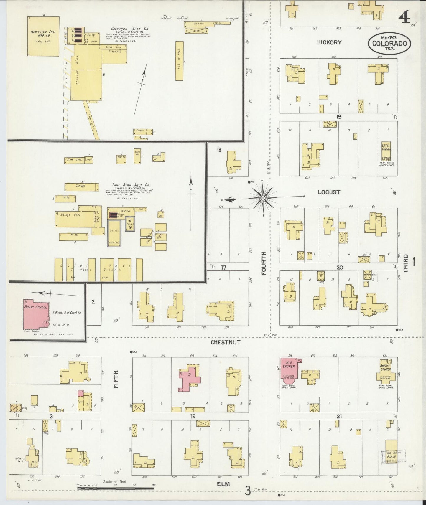 Sanborn Fire Insurance Map from Colorado, Mitchell County, Texas (1902), Sheet #0004 - Historic Sanborn Fire Insurance Map Print, vintage old map wall art, antique decor, genealogy gift, Texas Texas map
