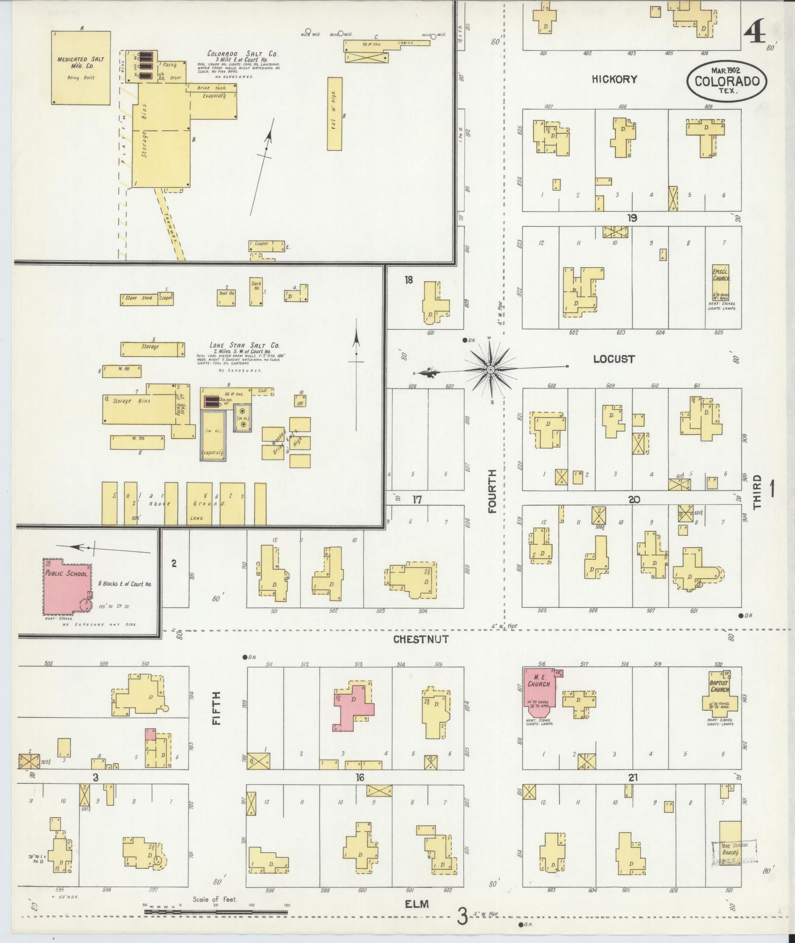 Sanborn Fire Insurance Map from Colorado, Mitchell County, Texas (1902), Sheet #0004 - Historic Sanborn Fire Insurance Map Print, vintage old map wall art, antique decor, genealogy gift, Texas Texas map