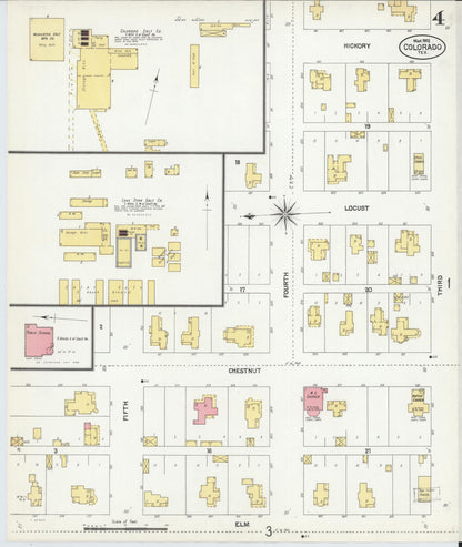 Sanborn Fire Insurance Map from Colorado, Mitchell County, Texas (1902), Sheet #0004 - Historic Sanborn Fire Insurance Map Print, vintage old map wall art, antique decor, genealogy gift, Texas Texas map