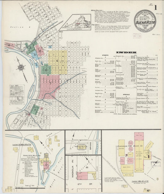 Sanborn Fire Insurance Map from Buena Vista, Independent Cities, Virginia. (1915) – Historic Sanborn Fire Insurance Map Print