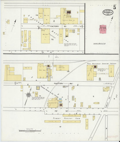 Sanborn Fire Insurance Map from Ridgely, Caroline County, Maryland (1921), Sheet #0005 - Complete Map Set gallery image, historic Sanborn map, vintage wall art, Maryland Maryland