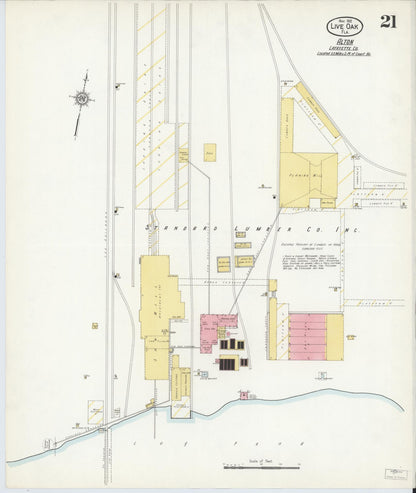 Sanborn Fire Insurance Map from Live Oak, Suwanee County, Florida (1912), Sheet #0021 - Historic Sanborn Fire Insurance Map Print, vintage old map wall art, antique decor, genealogy gift, Florida Florida map