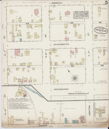 Sanborn Fire Insurance Map from New Ulm, Brown County, Minnesota (1884), Sheet #0005 - Complete Map Set gallery image, historic Sanborn map, vintage wall art, Minnesota Minnesota
