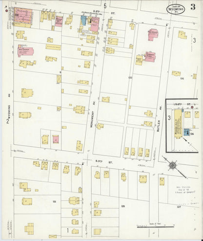 Sanborn Fire Insurance Map from Wyoming, Luzerne County, Pennsylvania (1911), Sheet #0003 - Complete Map Set gallery image, historic Sanborn map, vintage wall art, Wyoming Wyoming