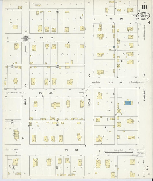 Sanborn Fire Insurance Map from Newkirk, Kay County, Oklahoma (1913), Sheet #0010 - Historic Sanborn Fire Insurance Map Print, vintage old map wall art, antique decor, genealogy gift, Oklahoma Oklahoma map