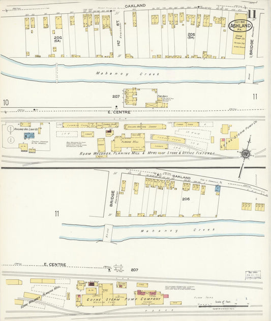 Sanborn Fire Insurance Map from Ashland, Schuylkill County, Pennsylvania (1921), Sheet #0011 - Historic Sanborn Fire Insurance Map Print, vintage old map wall art, antique decor, genealogy gift, Pennsylvania Pennsylvania map