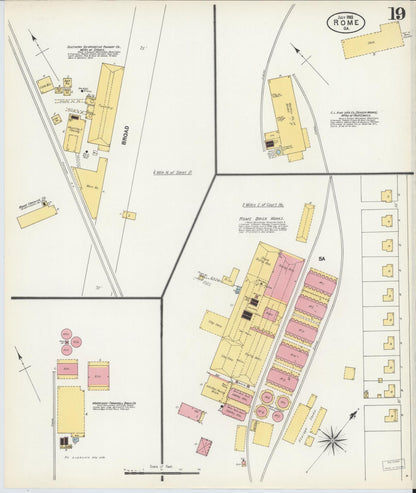 Sanborn Fire Insurance Map from Rome, Floyd County, Georgia (1903), Sheet #0019 - Complete Map Set gallery image, historic Sanborn map, vintage wall art, Georgia Georgia