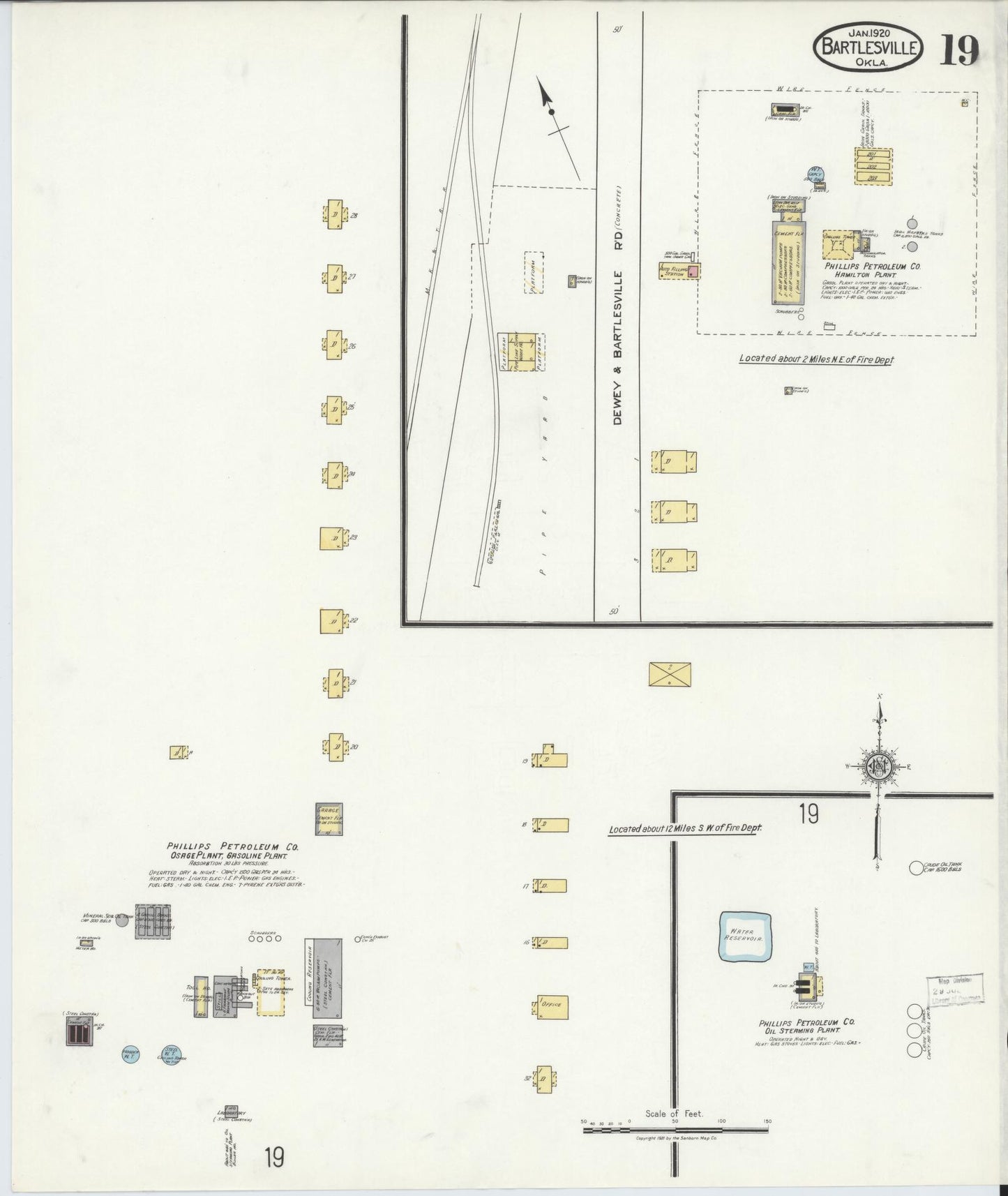 Sanborn Fire Insurance Map from Bartlesville, Washington County, Oklahoma (1920), Sheet #0019 - Complete Map Set gallery image, historic Sanborn map, vintage wall art, Oklahoma Oklahoma