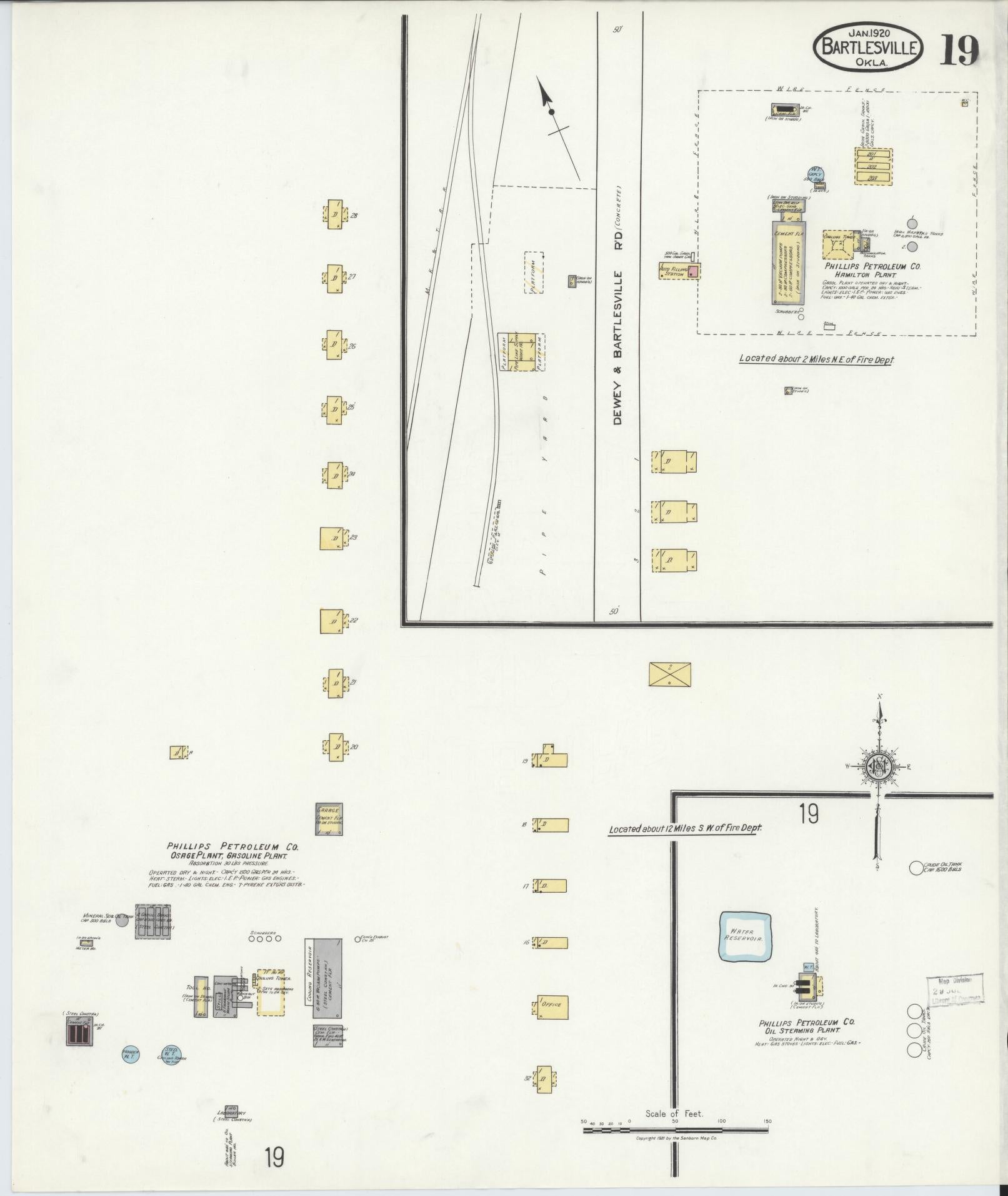 Sanborn Fire Insurance Map from Bartlesville, Washington County, Oklahoma (1920), Sheet #0019 - Complete Map Set gallery image, historic Sanborn map, vintage wall art, Oklahoma Oklahoma
