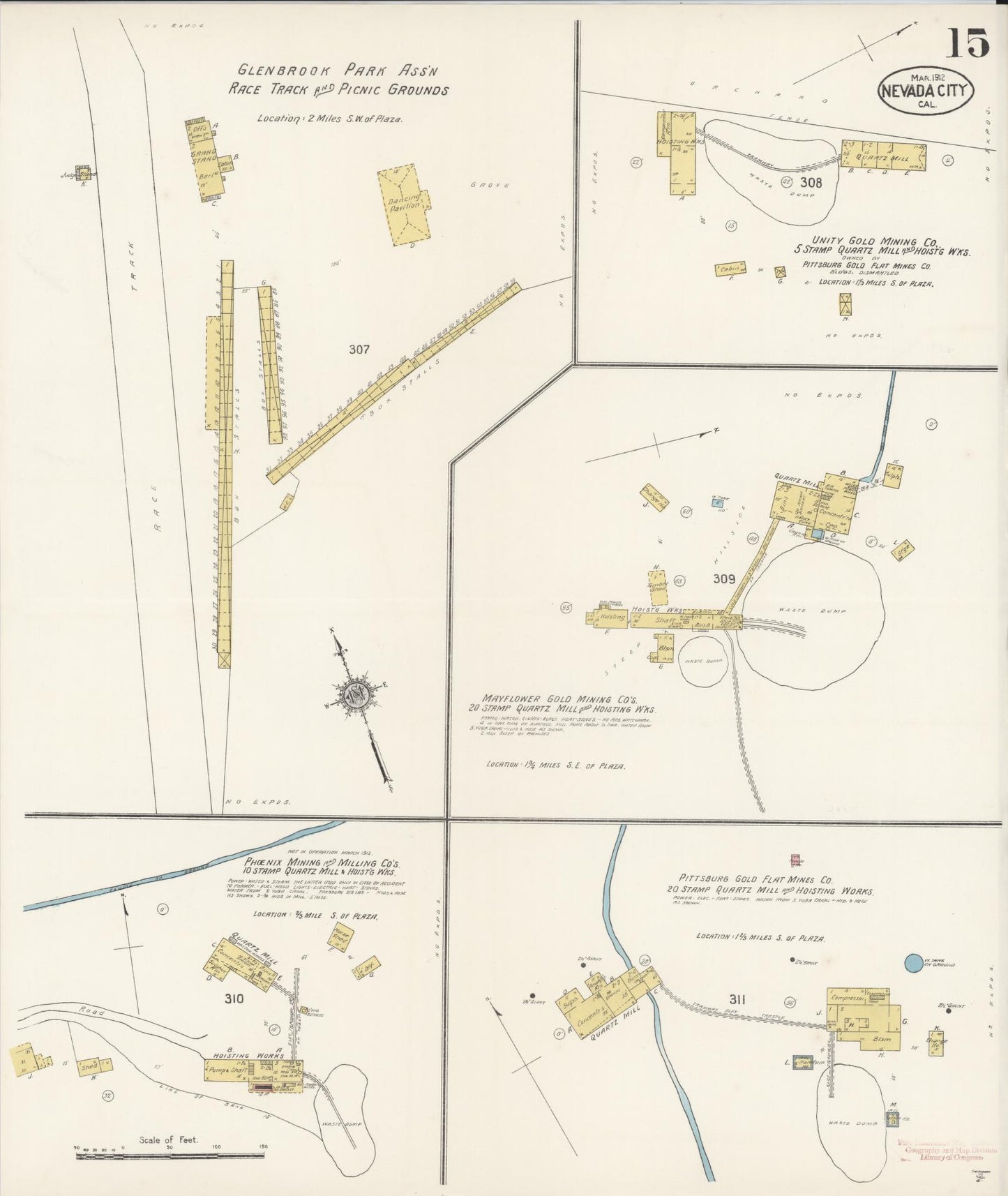 Sanborn Fire Insurance Map from Nevada City, Nevada County, California (1912), Sheet #0015 - Complete Map Set gallery image, historic Sanborn map, vintage wall art, California California