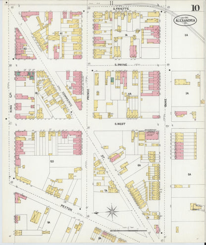 Sanborn Fire Insurance Map from Alexandria, Independent Cities, Virginia (1902), Sheet #0010 - Complete Map Set gallery image, historic Sanborn map, vintage wall art, Virginia Virginia