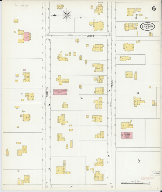 Sanborn Fire Insurance Map from Canton, Madison County, Mississippi (1900), Sheet #0006 - Historic Sanborn Fire Insurance Map Print, vintage old map wall art, antique decor, genealogy gift, Mississippi Mississippi map