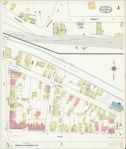 Sanborn Fire Insurance Map from Palmyra, Wayne County, New York (1912), Sheet #0004 - Complete Map Set gallery image, historic Sanborn map, vintage wall art, New York New York