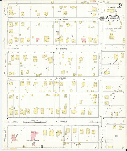 Sanborn Fire Insurance Map from Centerville, Appanoose County, Iowa (1913), Sheet #0009 - Historic Sanborn Fire Insurance Map Print