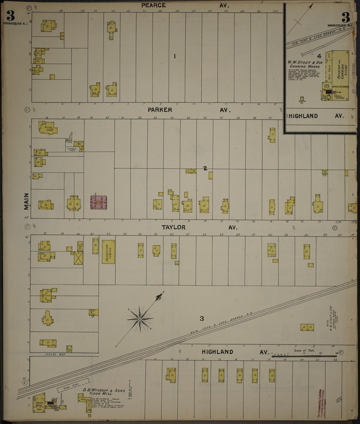 Sanborn Fire Insurance Map from New Jersey Coast, New Jersey Coast, New Jersey (1890), Sheet #0003 - Complete Map Set gallery image, historic Sanborn map, vintage wall art, New Jersey Coast New Jersey